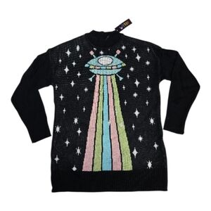 NEW Dolls Kill x Delias UFO In My Atmosphere‎ Intarsia Oversized Knit Sweater S